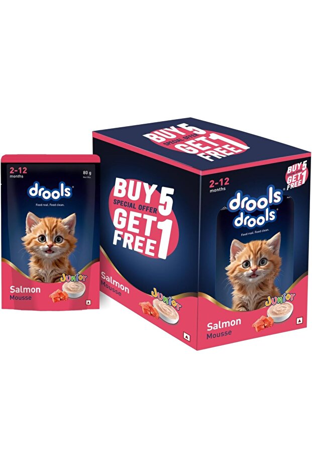 Salmon Mousse Kitten (80gm x 6)| Rich in Protein, Promotes Hydration & Easy to Digest | Packed with Essential Vitamins & Antioxidants