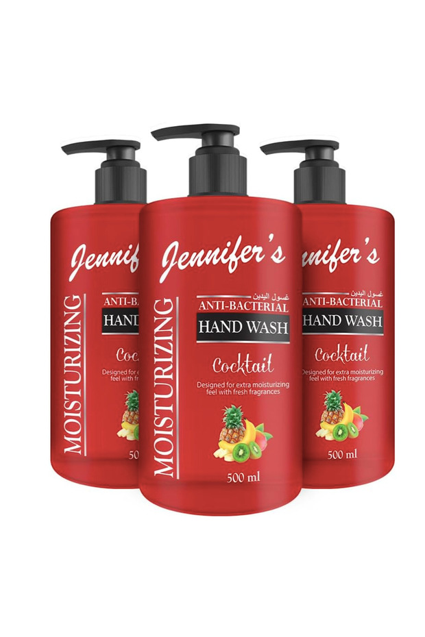 Cocktail Anti-Bacterial Hand Wash 500ML (Pack of 3) - Extra Moisturizing, Cleanses & Protects,Kills 99.9% Germs, Hydrating Formula, Refreshing Scent 1.5 Liters