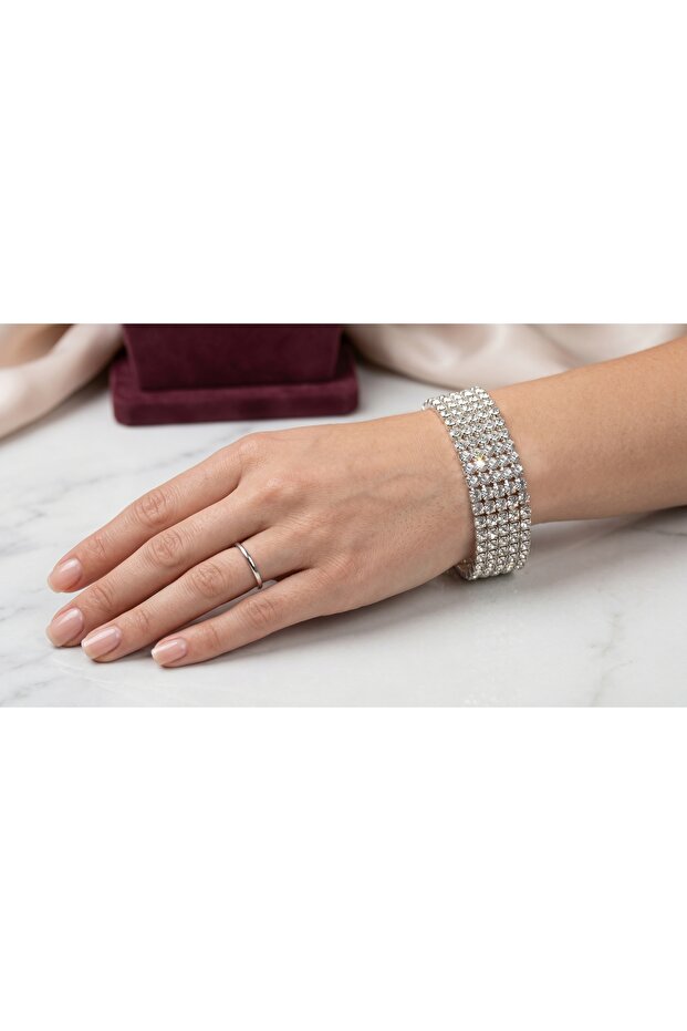Royal Radiance Crystal Cuff Bracelet