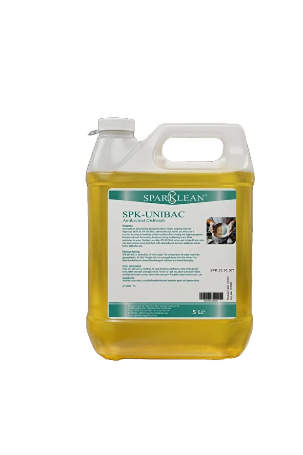 Bactericidal Manual Dishwash Liquid, Hospital-Grade Disinfection, Kills 99.9% Germs, 5 Litres (SPK-UNIBAC)