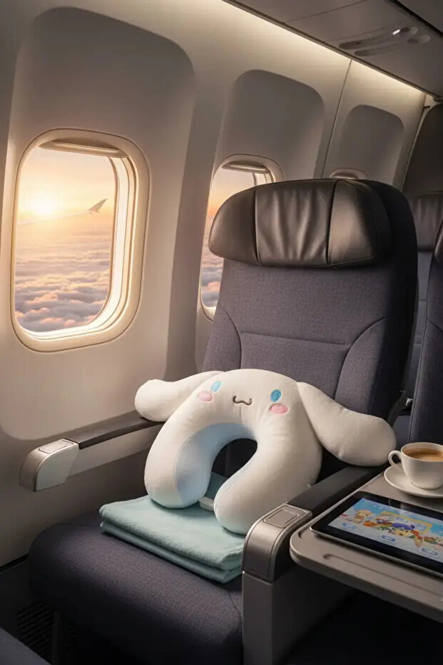 Sanrio Licensed Cinnamoroll Memory Foam Neck Pillow 25 cm – Orthopedic