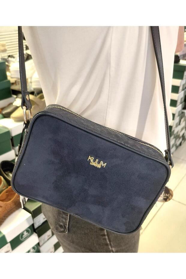 441009 Çnt03 Women's Suede Garnished Knitted Patterned Bag