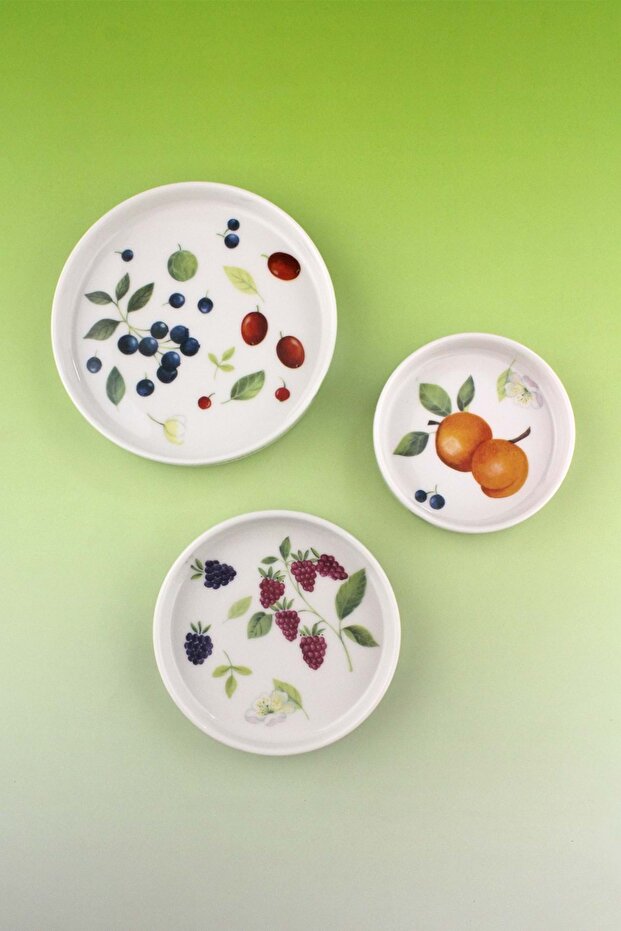 Berries 3-Piece Porcelain Plate Set