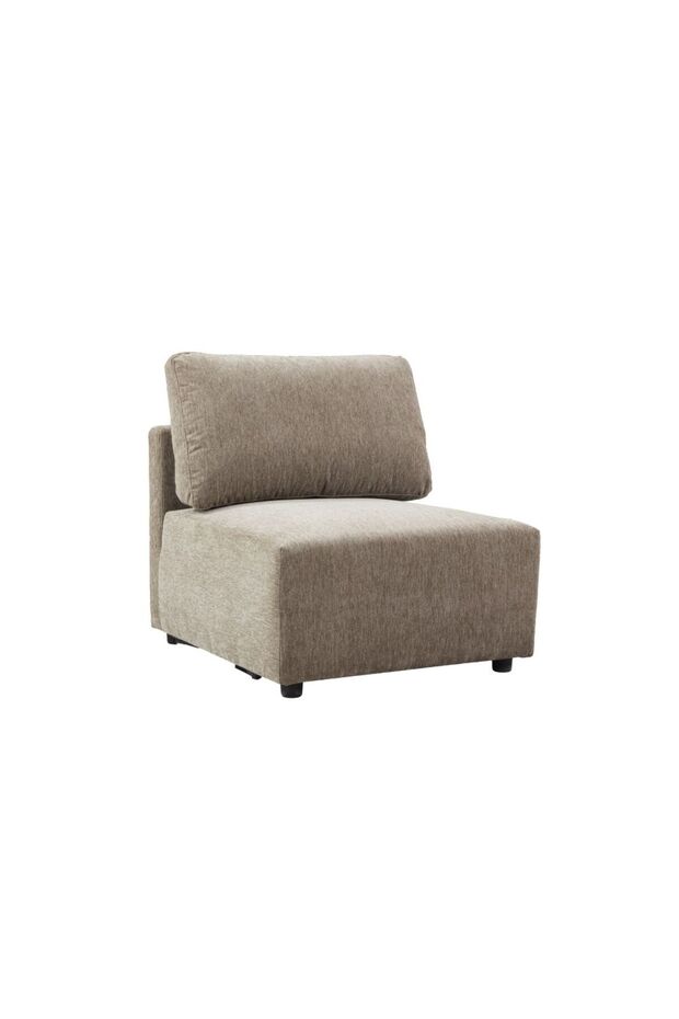 Benjo 1 Seater Armless Fabric Modular Sofa | Single Seater Chair | L80xW92xH90cm - Brown