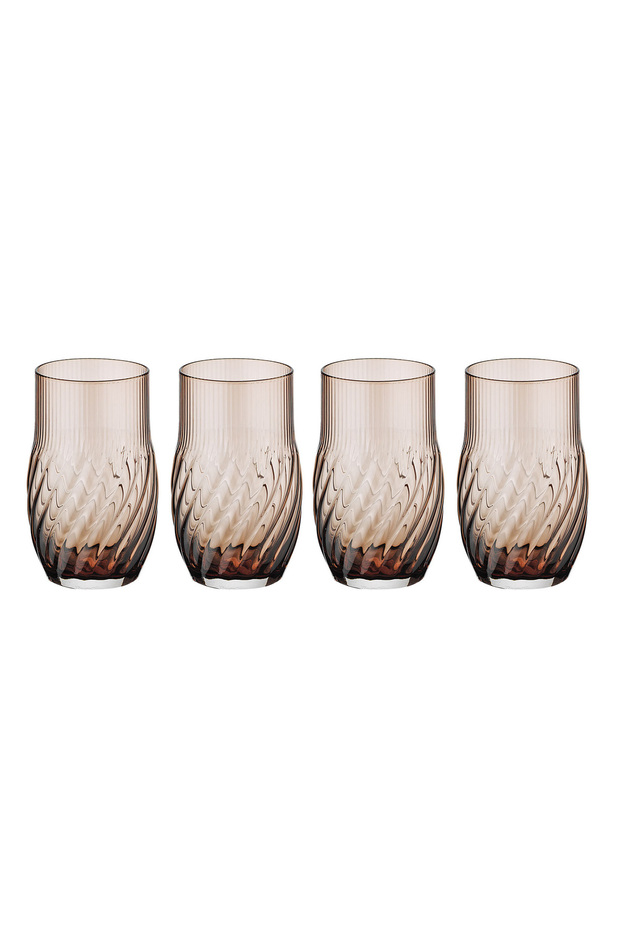 Lioran Set of 4 Glass Water Glasses Coffee 460 ml