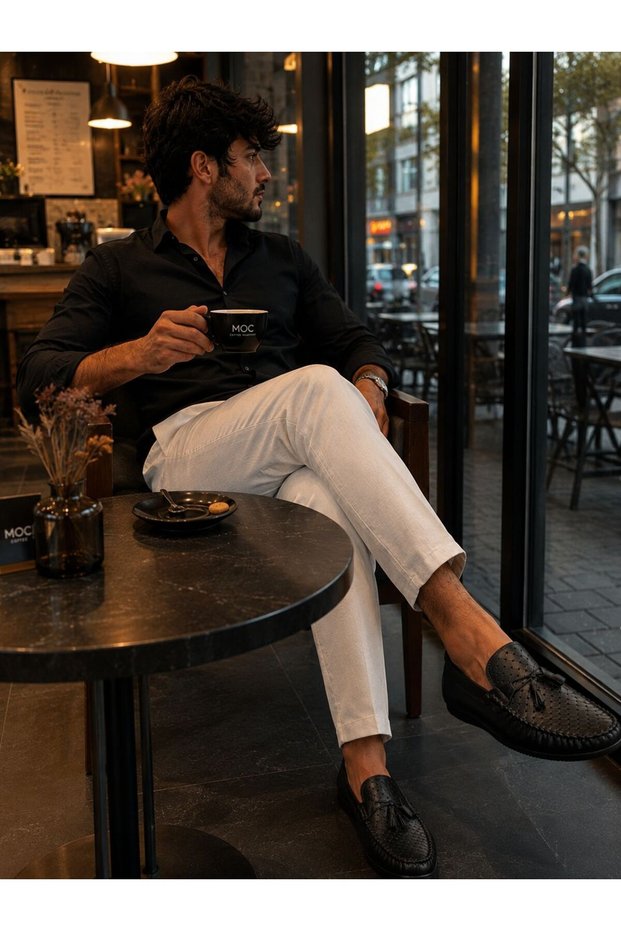 Men's Black Tassel Classic Ballerina Shoes