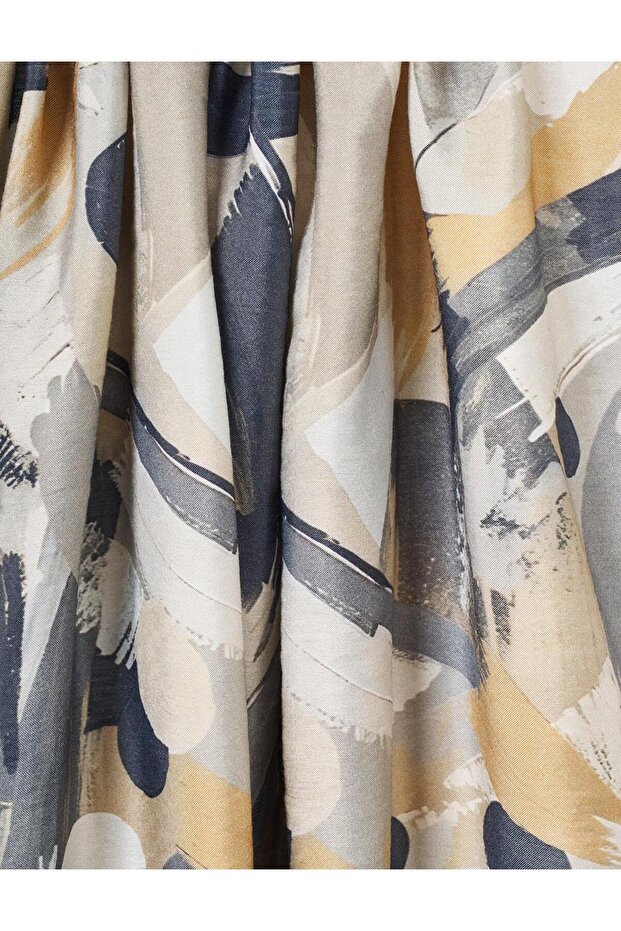 Abstract Brush Pattern Shawl Black - 2