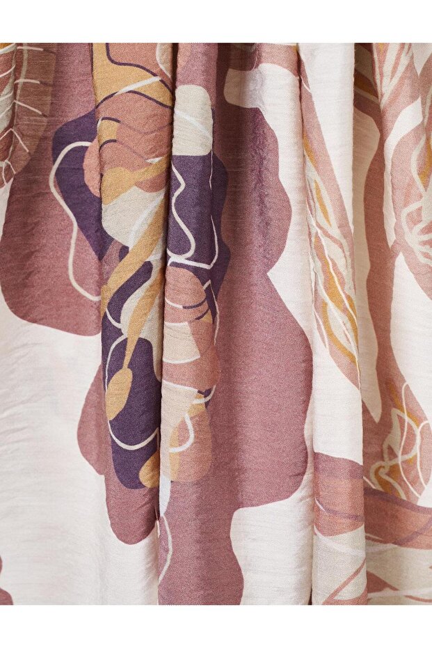 Large Floral Pattern Shawl Mink - 2