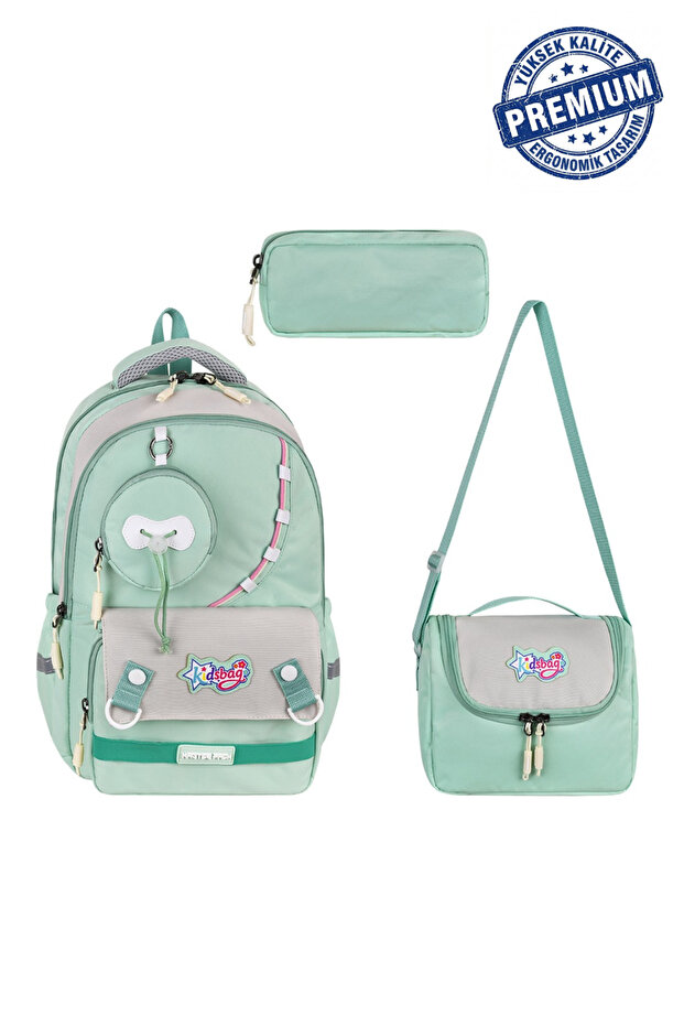 Girl's Premium Primary School Backpack with Wallet Accessories, Thermal Lunch Bag and Pencil Case