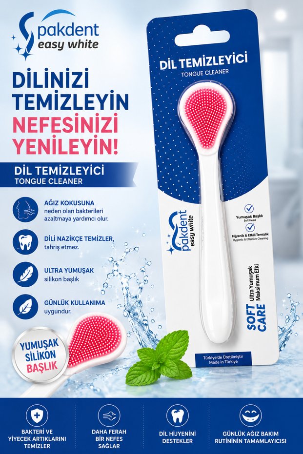 Soft Tongue Cleaner | Pink | Anti-Bad Breath Tongue Cleaning Device