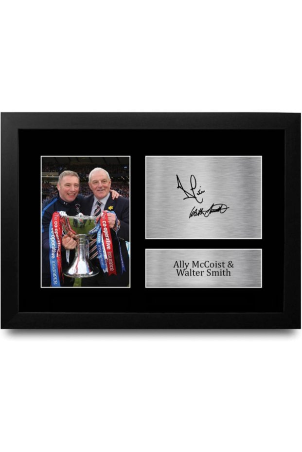 FR A4 Ally McCoist & Walter Smith Rangers Gifts Printed Signed Autograph Picture for Football Fans and Supporters - A4 Framed
