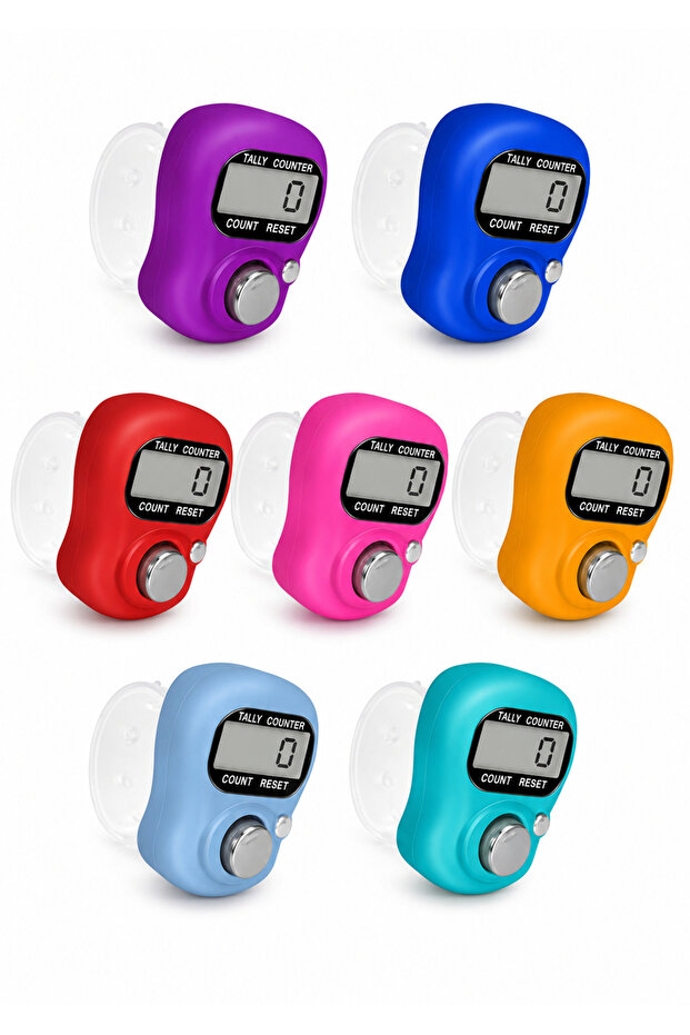 Digital finger tally counter ring, 2 pcs – LCD knitting row counter, random color