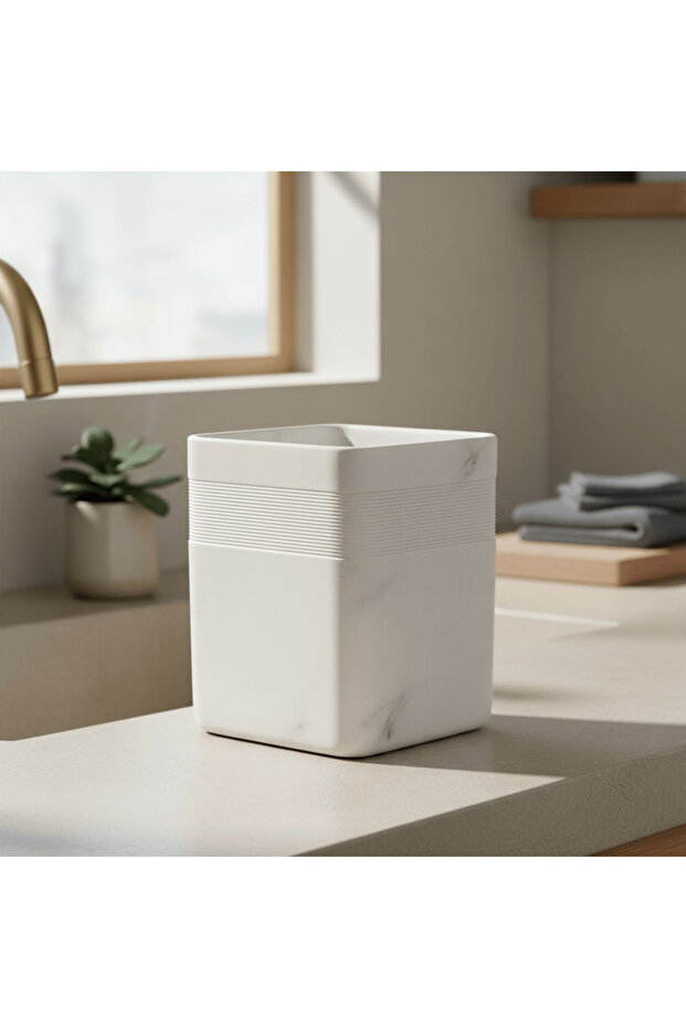 Bia Waste Bin 21.5x21.5x25.5cm - White