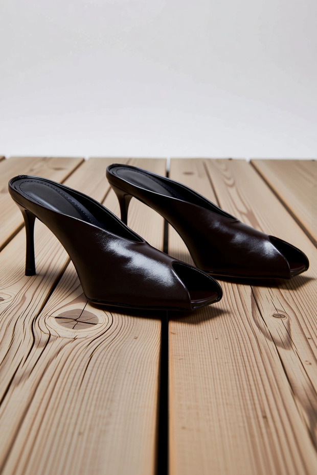 Women's Pointed Toe Front Kitten Heeled Sling Shoes Faux Leather Comfortable Cut Daily Modern Stylish Elegant