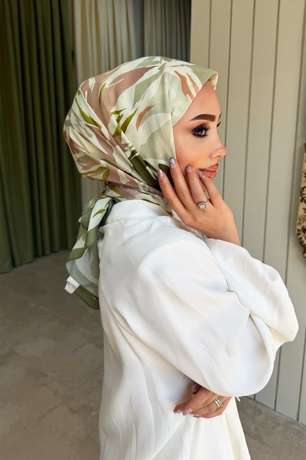 Magnolia Flower Aqua Soft Scarf
