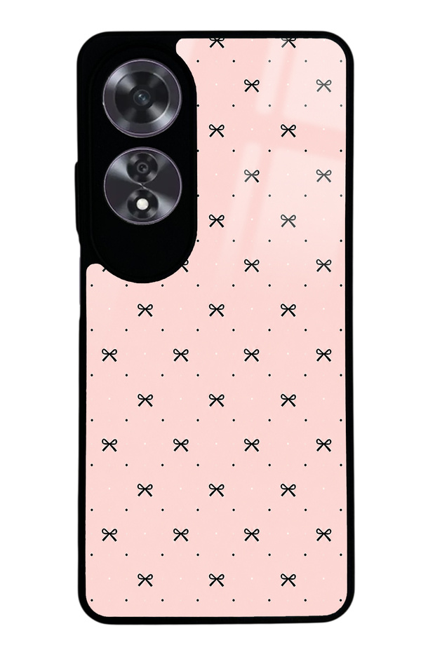 Oppo A60 Cream Coquette Pattern Design Glossy Phone Case