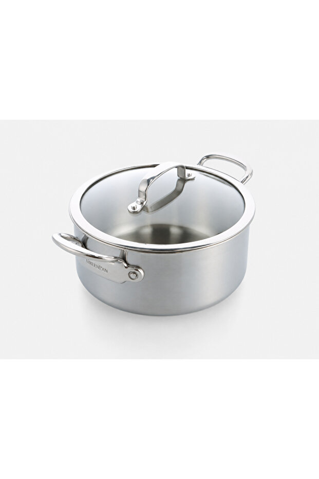 Premiere Pro 5-Ply Stainless Steel Deep Pot with Glass Lid 16 cm 1.58 L