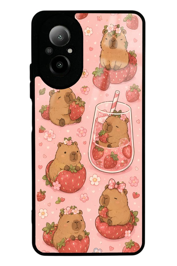 Realme 12 Lite Strawberry Capybara Design Glossy Phone Case