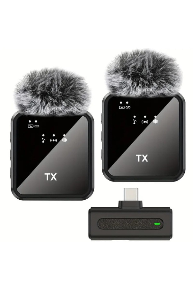 3 in 1 Wireless Lavalier Microphone for iPhone/Android/Camera with Noise Cancellation and Reverb