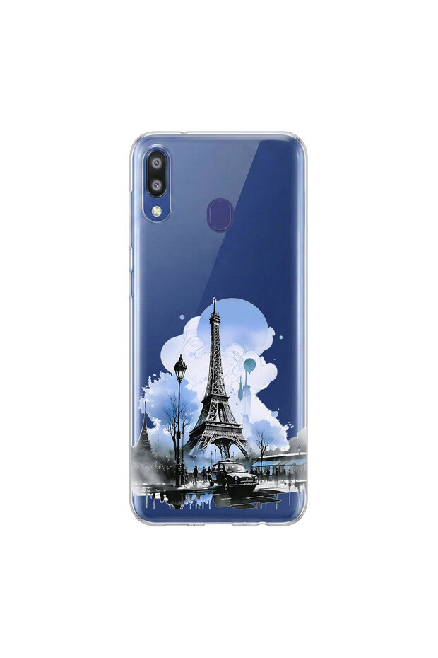 Samsung Galaxy M20 Compatible Paris 2 Design Transparent Case