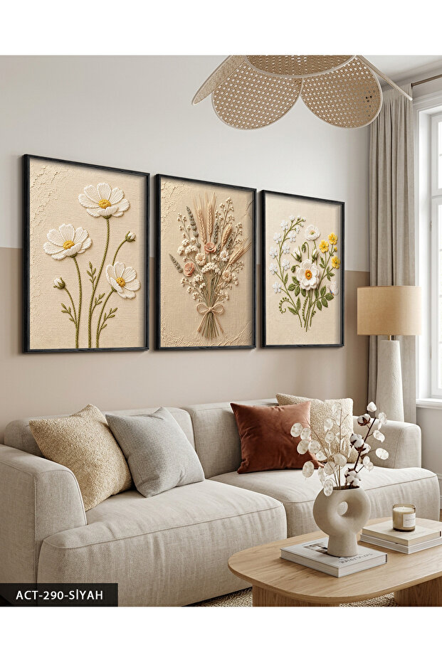 Daisies 3 Piece Wooden Framed Painting Act