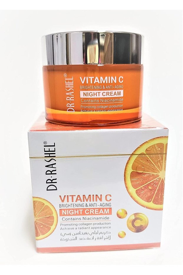 BCURVED Dr Rashel Vitamin C Face Night Cream With Niacinamide and Collagen | Moisturizer | Anti-Aging | Lift & Firming Skin size 1.76 oz