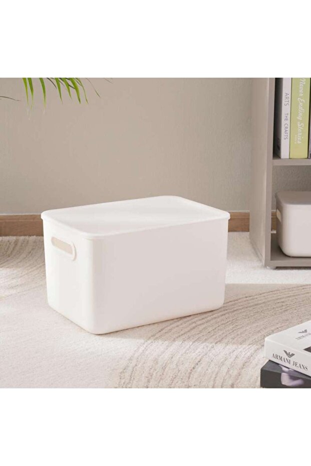 Livia Versatile Storage Box With Lid 20.5l 38x27.6x22.7cm - White