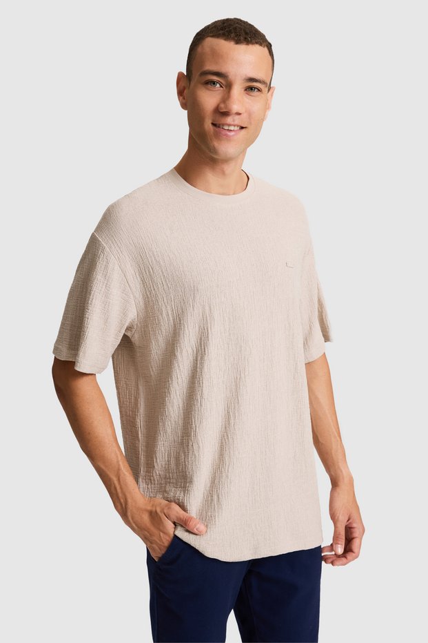 Men's Stone Comfort Fit Crew Neck T-Shirt 50322501-Vr049
