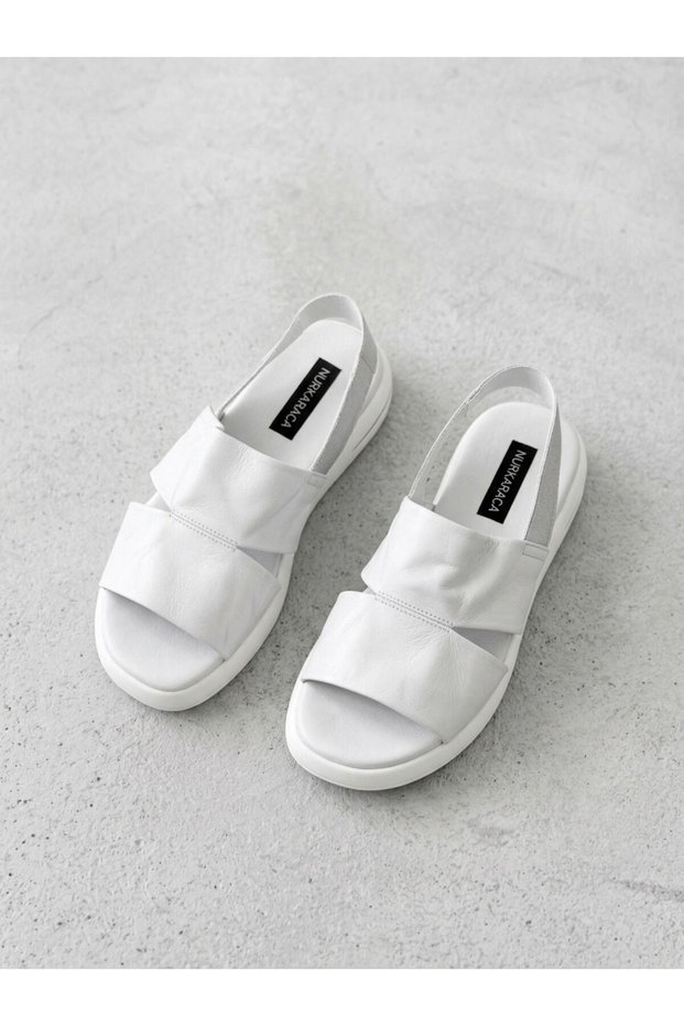 880025 Genuine Leather Soft Orthopedic Sandals with Elastic Back for Women