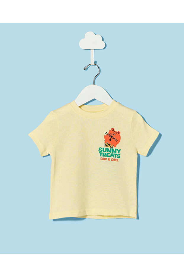 Infant Boys Yellow Placement Print T Shirt