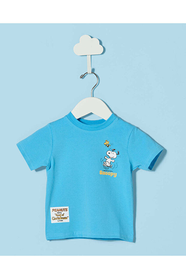 Infant Boys Blue Snoopy Graphic T-Shirt