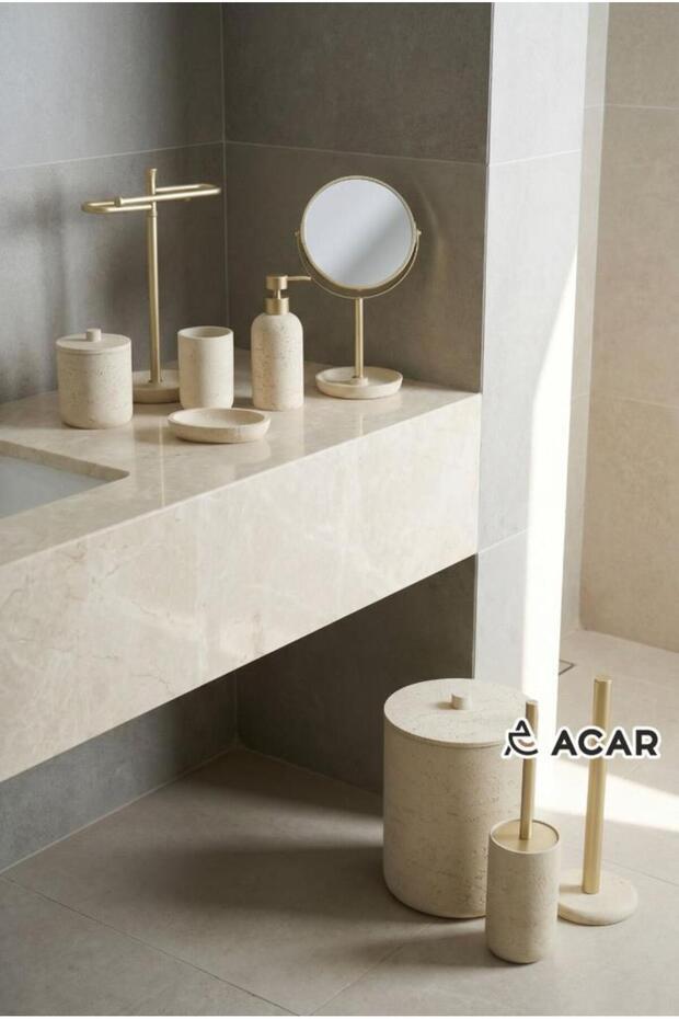 Bej 9 Piece Bathroom Set
