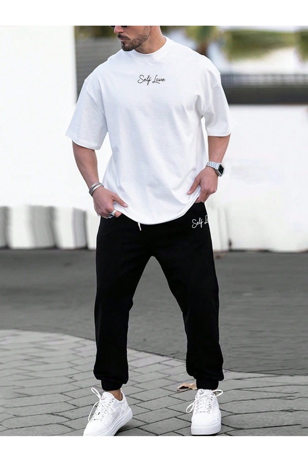 Elanco Unisex Oversize Shorts Set Short Sleeve T-Shirt Comfortable Fit Summer Casual Sports