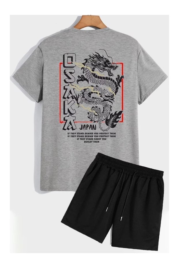 Elanco Unisex Oversize Shorts Set Short Sleeve T-Shirt Comfortable Fit Summer Casual Sports