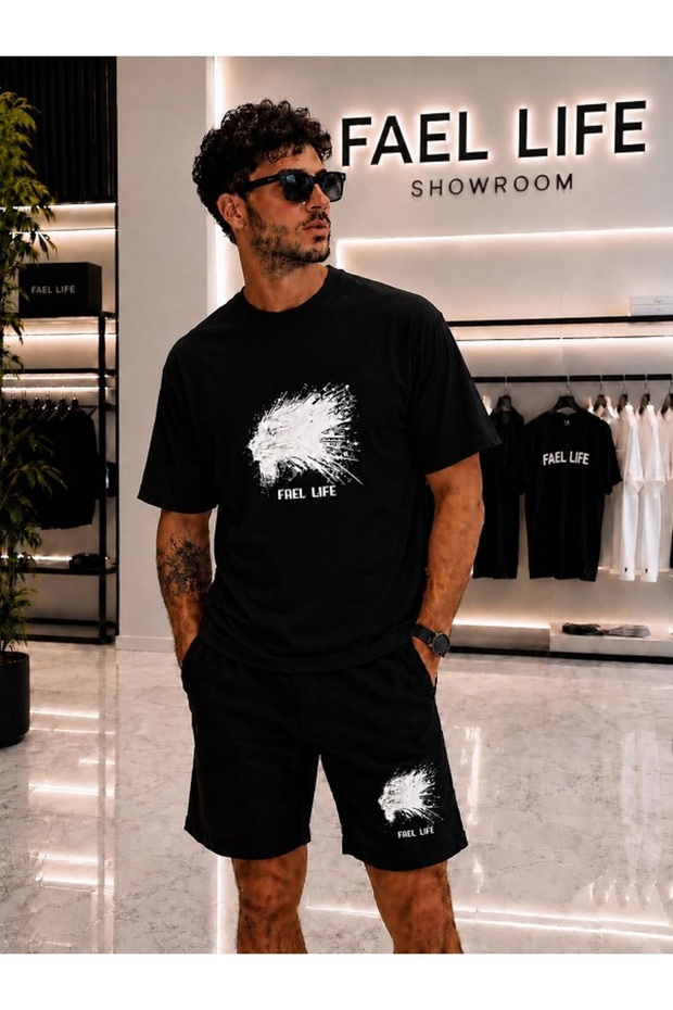 Unisex Wide-Let T-Shirt and Shorts Tiger Printed Set