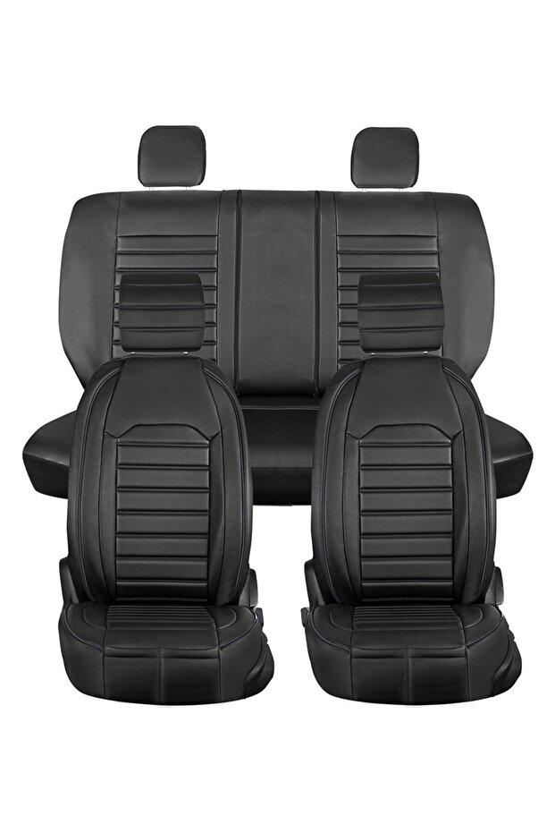 Hyundai Accent Luxury Leather 5-Piece Set Auto Seat Cover Black