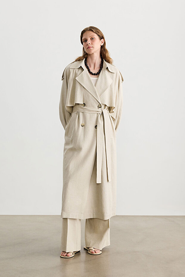 Natural Cape Trench Coat