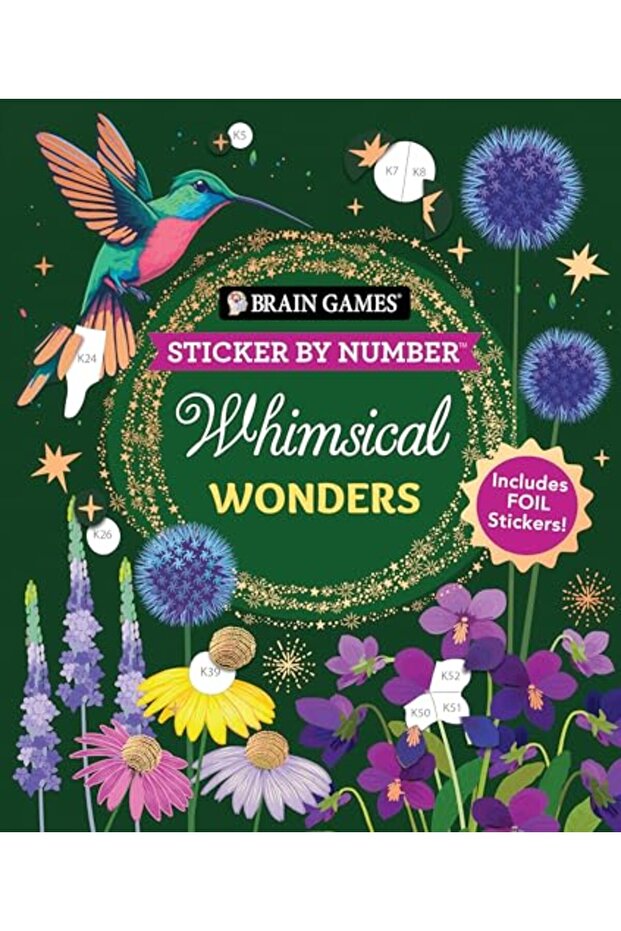 Brain Games Sticker By Number Whimsical Wonders Includes Foil Stickers