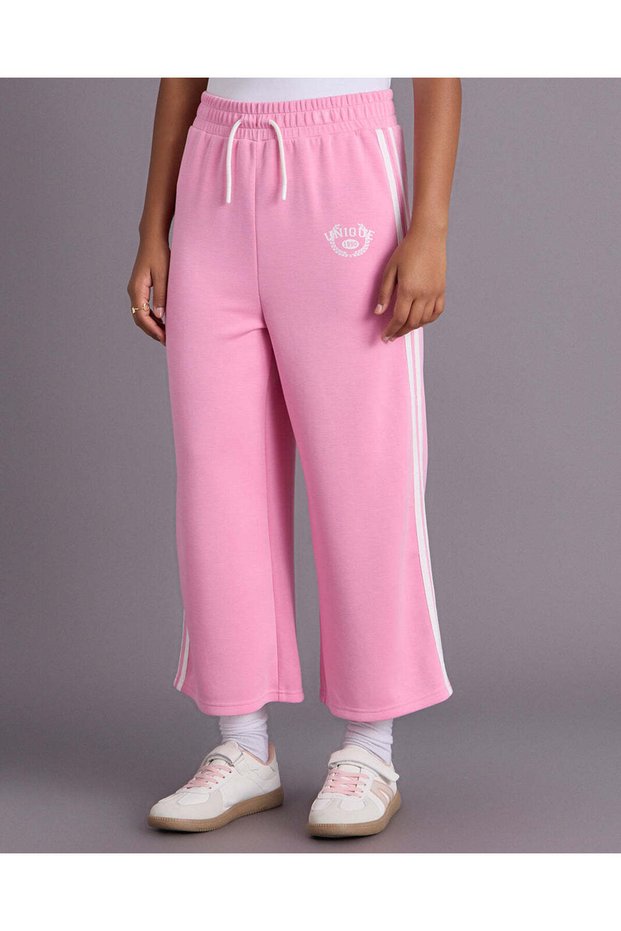 Senior Girls Pink Scuba Wideleg Pants