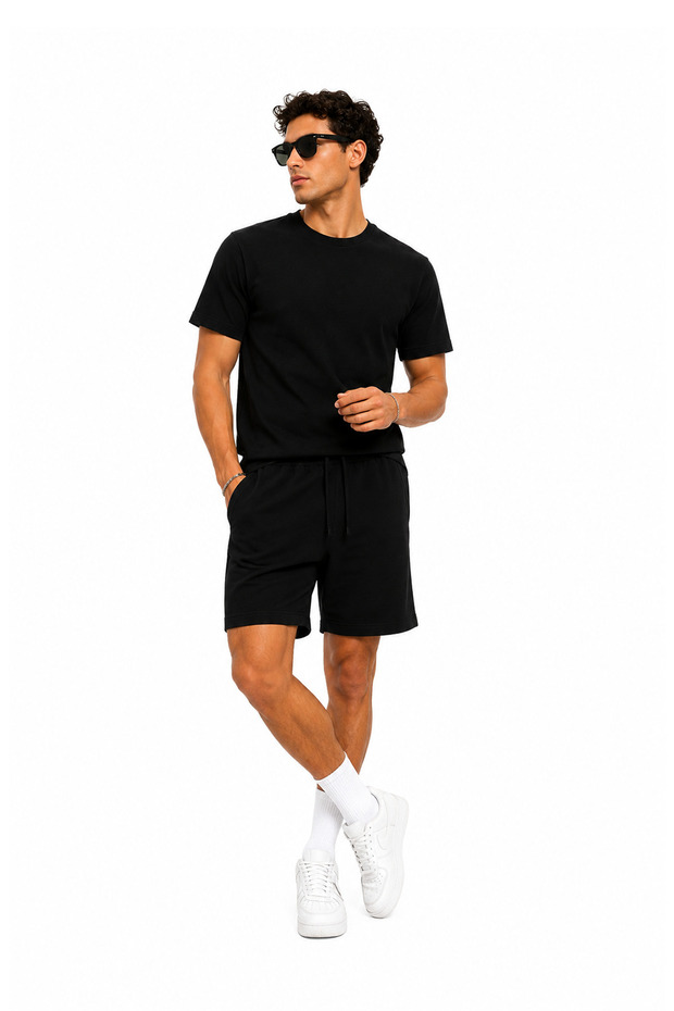 Regular %100 Cotton Basic Shorts Set - 4
