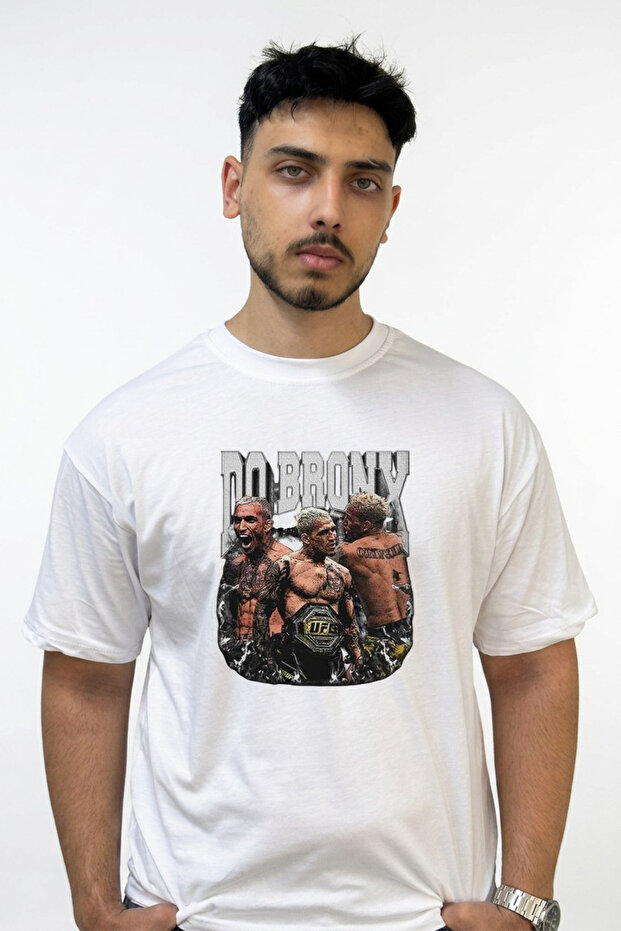 Do Bronx Design Printed Oversize White T-Shirt