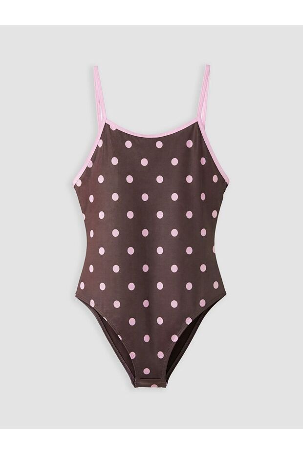 Lcw Kids Brown Polka Dot Girls' Swimsuit