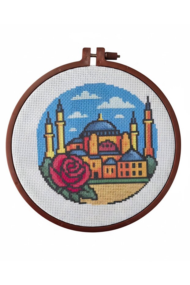 Cross-Stitch Starter Set, Printed Etamin Kit - Ayasofya