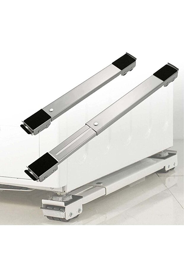 2 Pieces Adjustable Washing Machine Pedestals Frame, Drum Washing Machine Refrigerator Mobile Base