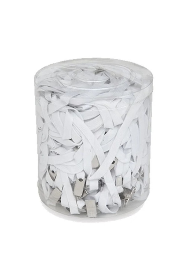 Name Tag Lanyard White - 10 Pieces