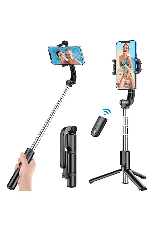 Portable Selfie Stick Tripod for iPhone - Versatile Selfie Stick Remote with Cold Shoe & 1/4" Screw