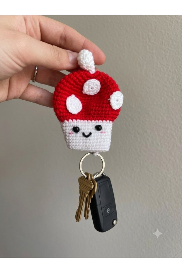 Hand-Knitted Amigurumi Keychain