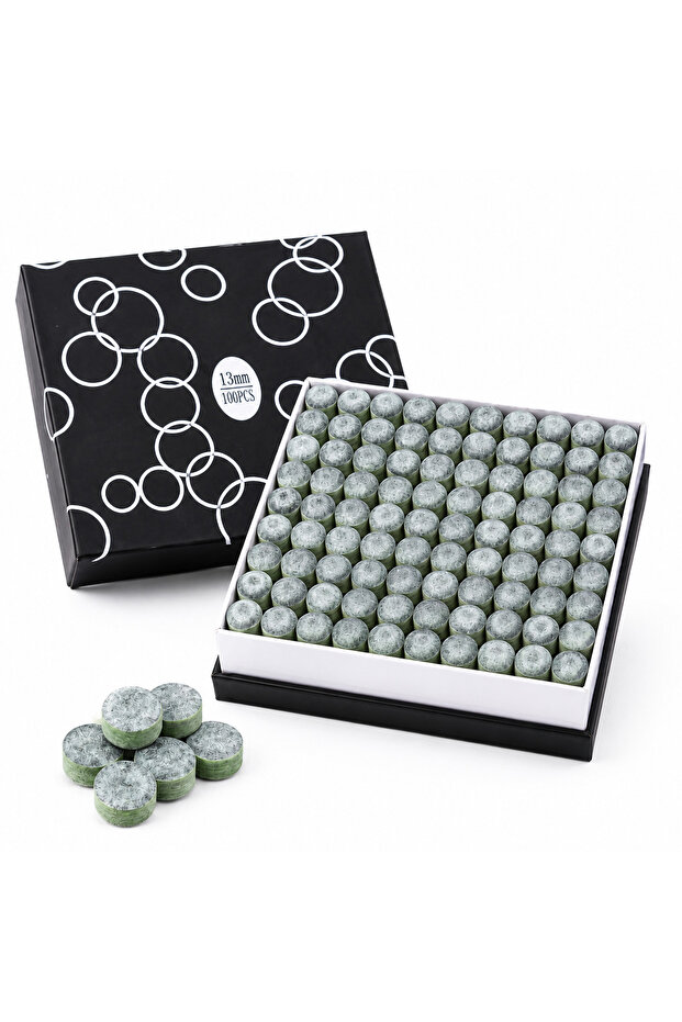 Billiard Cue Tips 13MM – 100 PCS Premium Pool Cue Tip Set for Snooker & Pool Cues – 25331-6