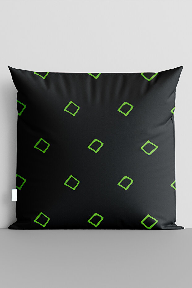غطاء وسادة مطبوع رقميًا على الوجهين من Green Squares - 7166