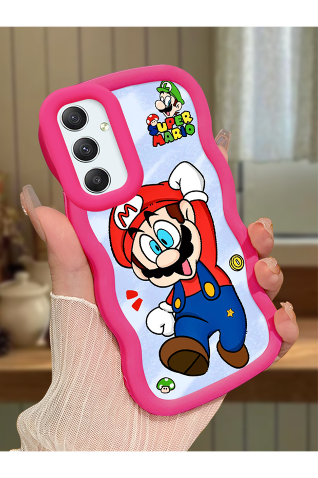Samsung Galaxy A34 5g Compatible Case Camera Protector Red Silicone Couple Phone Case Mario Pattern